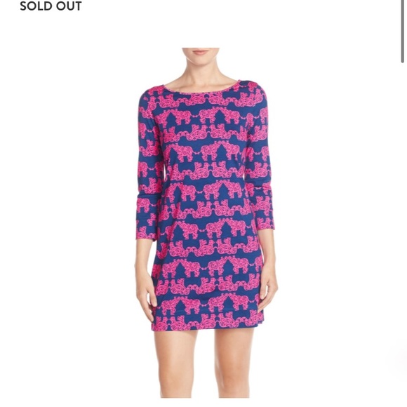 'Marlowe' Elephant Print Pima Cotton Minidress XS - Picture 7 of 7